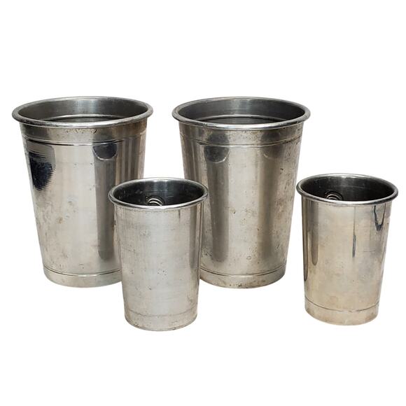 Spartans Trojan Soldier Barware Embossed Metal Cups Silver Vtg 3.5" - Picture 4 of 8